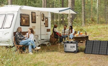 Сонячний генератор OUKITEL P5000 Pro із сонячною панеллю 500 Вт, електростанцією 5120 Втгод із 5 розетками змінного струму по 4000 Вт (пікова потужність 8000 Вт), швидкою зарядкою 1800 Вт, домашнім аварійним джерелом живлення, резервним акумулятором P5000