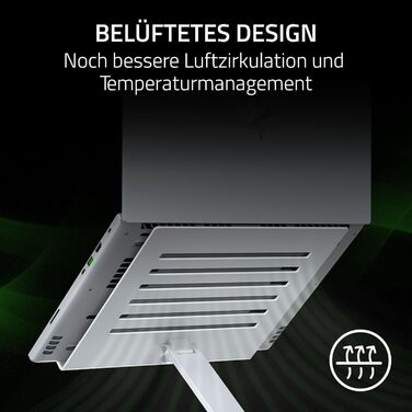 Підставка для ноутбука Razer - Регульована алюмінієва підставка для ноутбуків до 18 дюймів (регулювання висоти та нахилу, міцна конструкція, вентильований дизайн) Mercury - Біла