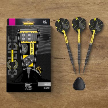 Набір дротиків Target Darts Bolide Void 90 вольфраму, сталеві наконечники зі швейцарськими наконечниками 21G/22G/23G/24G/25G/25G Професійні набори дротиків, чорні дротики, швейцарські наконечники - інструмент у комплекті, ствол 23G 01