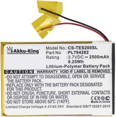 Батарея Battery-King, сумісна з Teasi PL784262 - літій-полімерна 2500 мАг - для One 2