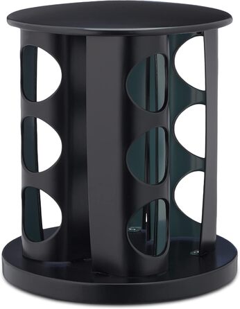 Карусель для спецій Relaxdays з 12 баночками для спецій, включаючи вставку-шейкер, обертова, багаторазова підставка для спецій для кухні, чорна