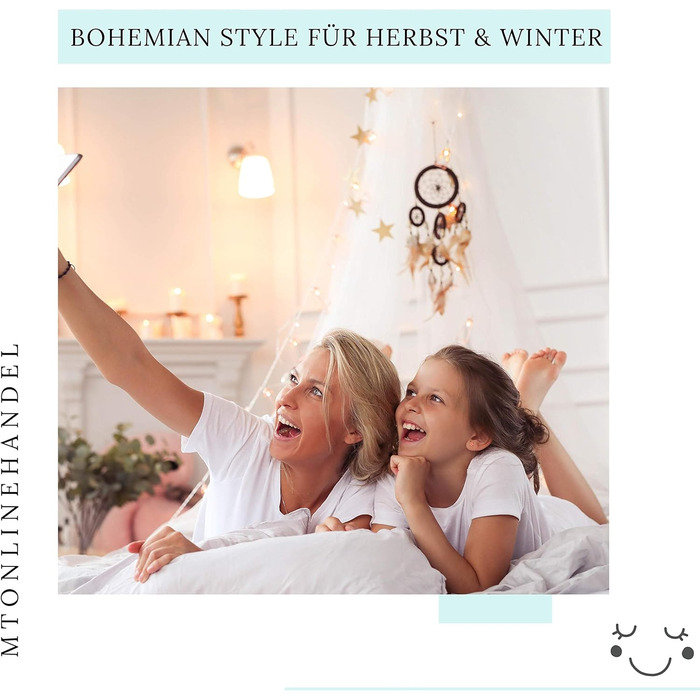 Комплект постільної білизни Matt&Rose TRAUMFNGER 135x200 80x80 - постільна білизна для дівчаток - фланель/бобр - Ловець снів, квіт