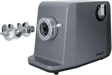 Електрична м'ясорубка Steba MG 3000Pro, 1200 Вт, 3 перфораційні решітки (3, 5, 8 мм), великий вихідний отвір 6,6 см, ніж із високоякісної нержавіючої сталі, колір нержавіюча сталь/сірий