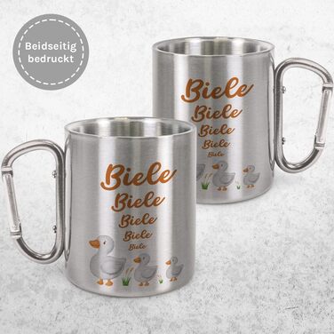 Чашка для пиття з нержавіючої сталі з карабіном Ідея подарунка 330 мл Чашка Для кемпінгу Ключки Срібний