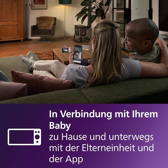 Підключена відеоняня Philips Avent із HD-камерою 1080p, інфрачервоним нічним баченням, двостороннім аудіо, необмеженим діапазоном,