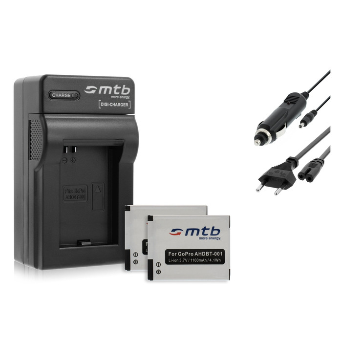 Зарядний пристрій 2 акумулятори ABPAK-001, AHDBT-001 для GoPro HD Hero2 Outdoor Edition