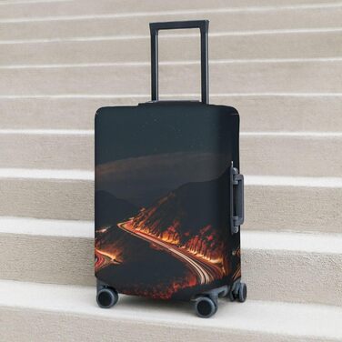 Чохол для валізи Нічне місто з принтом, еластичний захист від подряпин та пилу для подорожей, чорний, розмір 80