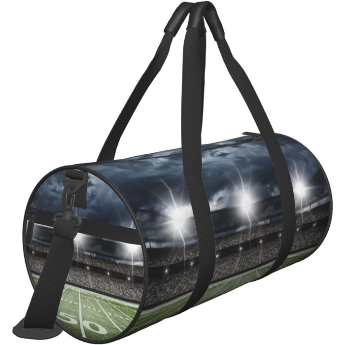 Дорожня сумка Місячні Вовки, 3D-дизайн, кругла форма, великий об'єм, легка та міцна, ідеальний подарунок для походів, відпустки, ділових поїздок та іншого, нічне освітлення стадіону, універсальний розмір