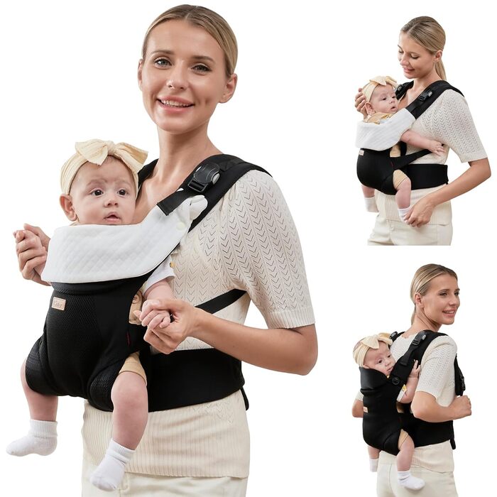 Найкраща люлька-переноска для новонароджених, магнітна люлька 4-в-1 із застібкою та нагрудником із регульованою дихаючою опорою дл