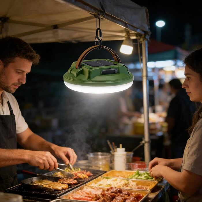 Сонячна лампа, світлодіодна лампа з 4 режимами та акумуляторною батареєю Ліхтар для кемпінгу на випадок відключення електроенергії Для використання в приміщенні та на вулиці, для походів, альпінізмом, нічної риболовлі, відключення електроенергії, зелений
