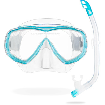 Маска для дайвінгу та снорклінгу Прозора/Аквамарин Маска Сноркель