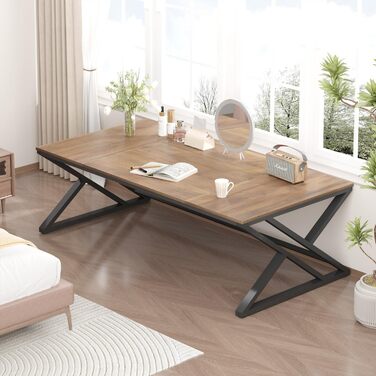Довгий письмовий стіл HSH для 2 осіб, великий комп&39ютерний стіл, дизайн в індустріальному стилі, офісний стіл, стіл для ПК, ідеально підходить для домашнього офісу, офісу та спальні, міцний стіл у сільському стилі, 180 см, розміри в сільському стилі 180