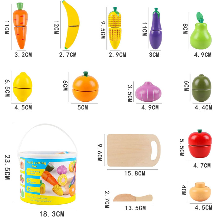 Дерев'яний ігровий набір для різання їжі для фруктів і овочів іграшковий уявний ігровий набір для дітей хлопчики дівчатка