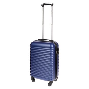 Ручна поклажа Christian Wippermann, 4 колеса, чорна з візерунком у смужку, валіза, візок, легка, кабіна, стандарт IATA, 55x35x23 см