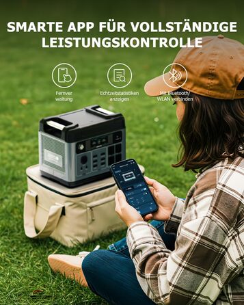 Портативна електростанція Oukitel P2001 Plus 2400 Вт (пікова потужність 4800 Вт), сонячний генератор 2048 Втгод, акумулятор LiFePO4, повна зарядка за 1,2 години, додаток, 13 виходів, ДБЖ, портативна електростанція для кемпінгу, автофургона, дому