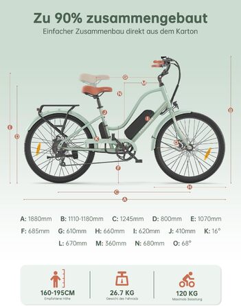 Міський електровелосипед Touroll B2 26 дюймів з двигуном 250 Вт 50 Нм та знімним акумулятором 36 В 561,6 Втгод, міський велосипед з педелектом, електричний велосипед, 25 км/год, запас ходу 100 км, електровелосипеди для дорослих, чоловіків та жінок, міськи