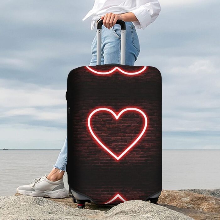 Чохол для валізи Червоне серце BAFAFA, захисний еластичний чохол від подряпин та пилу, чорний, розмір 85
