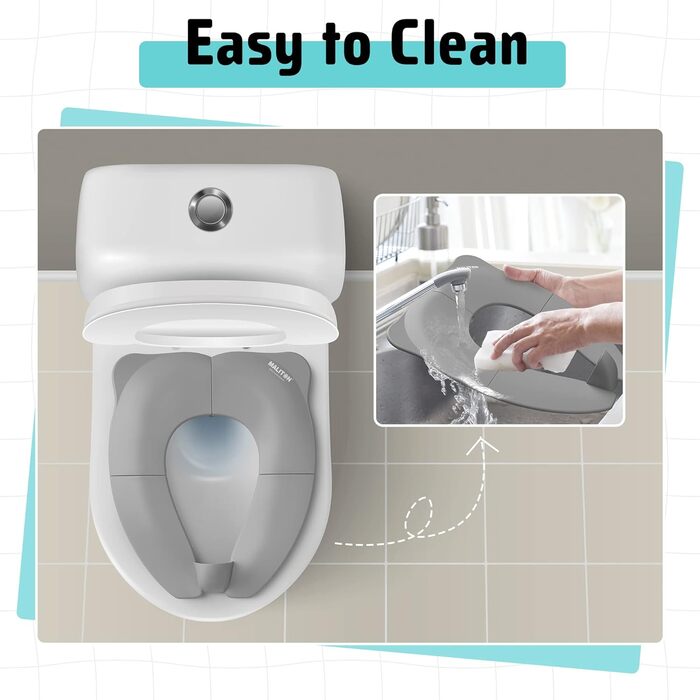 Дорожнє сидіння Maliton для дітей 1-8 років, переносне сидіння для унітазу, складний тренажер для унітазу з протиковзкою накладкою