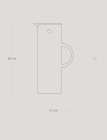 Ізольований глечик Stelton EM77 - Двостінний ізольований глечик для гарячих/холодних напоїв - Чайник та кавник зі скляною вставкою, магнітною застібкою, кришкою, що закручується, вінтажний дизайн - 1 літр, пісочний