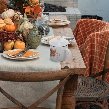 Емальована кружка Ciieeo Vintage Coffee Cup з кришкою, товстостінна емальована кружка для пиття, портативна чашка для води на відкритому повітрі для кемпінгу, офісу та дому