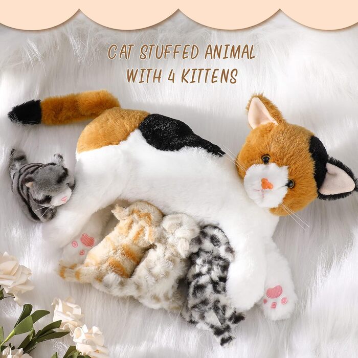 М'яка іграшка Skylety Nourishing Cat Soft Toy 40 см, поліпропіленова бавовна