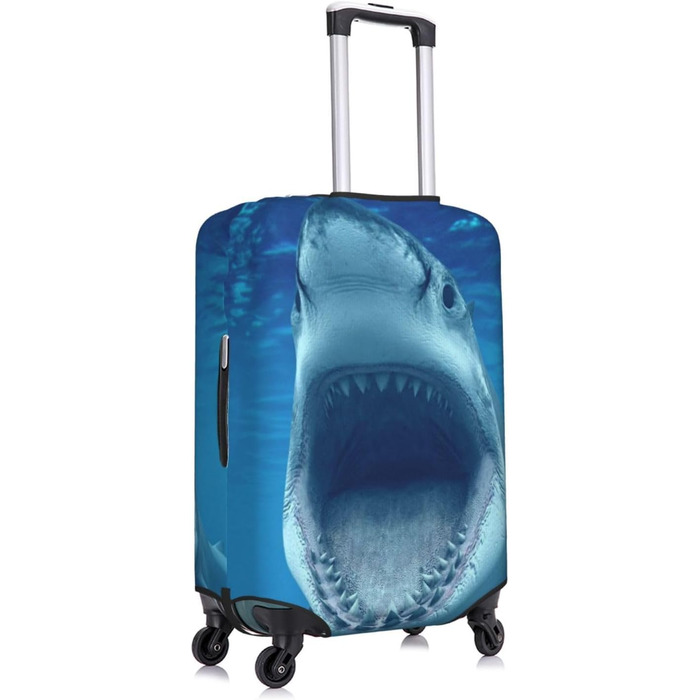 Чохол для валізи BAFAFA Акула, захисний еластичний чохол від подряпин та пилу для багажу, чорний, розмір 80