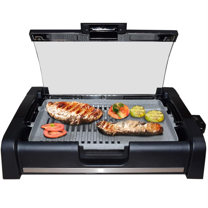 Настільний гриль Syntrox Germany Strivasa з керамічною пластиною для гриля, електричний гриль 2200 Вт, контактний гриль, електричний настільний гриль, зручний, 6 кілограмів, нековзні гумові ніжки