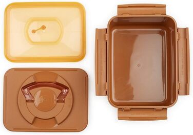 Контейнер для зберігання та ферментації квашеної капусти преміум-класу Crazy Korean Cooking з внутрішньою вакуумною кришкою, піщано-коричневий, 5,2 л, 2 шт. и по 5,2 л (1,3 галона), 2 шт.