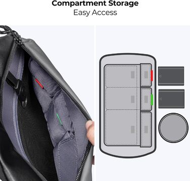 Рюкзак для фотоапарата K&F Concept. Сумка на плече. Квадратна сумка. Сумки для фотографів. Прямокутний чохол для фотоапарата. Сумісний із рюкзаком для дронів Canon/Nikon/Sony/DJI Mavic.