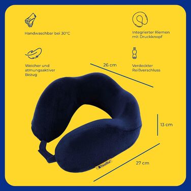 Подушка з піни з пам'яттю з широкою посадкою Tranquillity Pillow Dark Blue