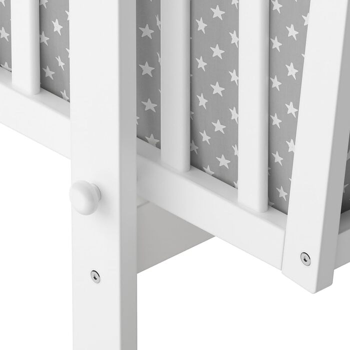 Дитяча колиска Noah, біла, 40x90 з колесами