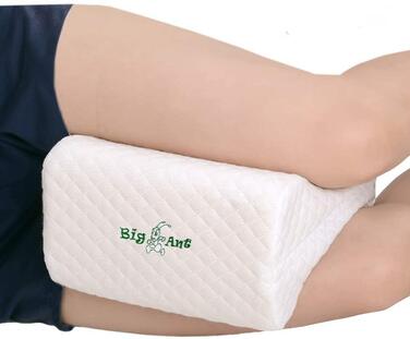 Подушка для коліна Big Ant для сну на боці, ортопедична подушка для ніг з піною з ефектом пам&39яті, високоякісна подушка для сну на боці з ремінцем, подушка для сну для спини, стегон, суглобів, хребта, вагітності - біла
