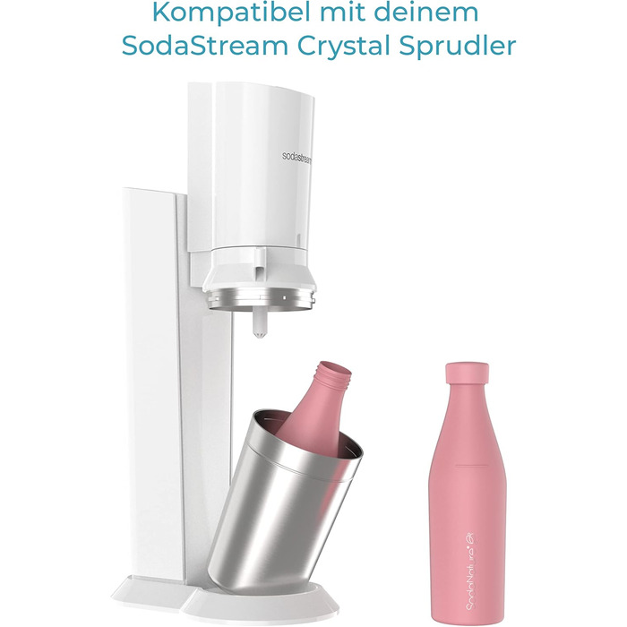 Мл пляшка з нержавіючої сталі для SodaStream Crystal Підходить для шипіння, безпечний для миття в посудомийній машині та герметичний Аксесуари для подорожей в т.ч. елегантна подарункова упаковка (рожева), 700