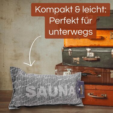 Подушки для сауни POOL Total Jokipiin преміум-класу 2 шт. Sauna 40x22 см - 100 зроблено у Фінляндії - льон та бавовна - сертифіковані Oeko-Tex - оздоровча подушка для підголівника та шиї для сауни, спа та релаксації (сауна на 2 особи)