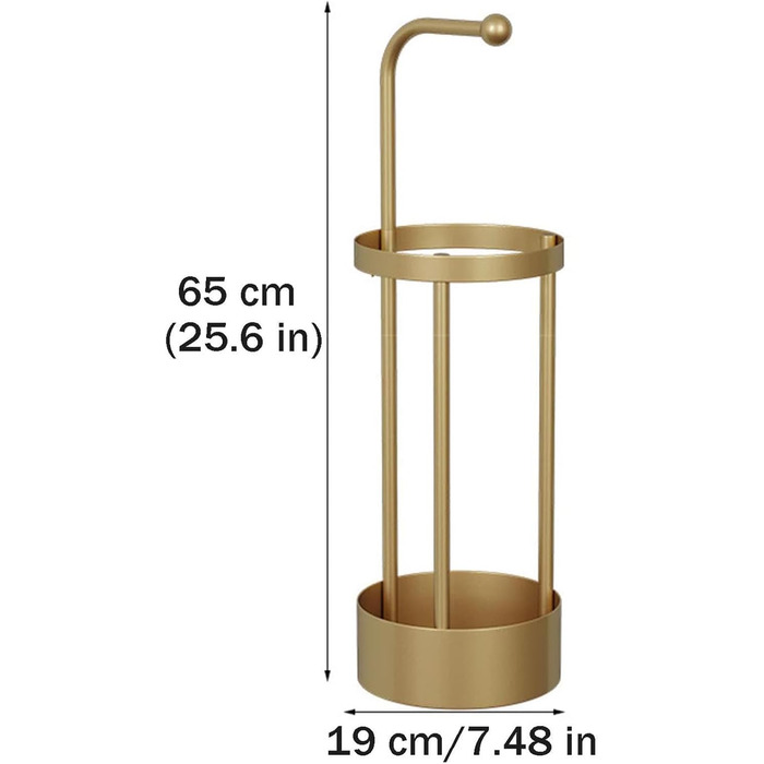 Легка розкішна підставка для парасольок UIHECTA, тримач для вхідної парасольки, металева окремо стояча підставка для парасольки, кругла підставка для парасольки, для довгої короткої парасольки, тростина, тростина для ходьби золота