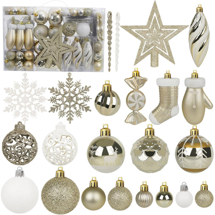 Набір різдвяних прикрас із 135 предметів для ялинки Miaikoe