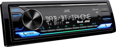 Автомобільна радіостанція JVC KD-X482DBT USB з DAB і Bluetooth гучним зв'язком (USB, AUX-вхід, 3 x Pre-Out 2, 5 В, Stores Alexa, звуковий процесор, 4x50 Вт, підсвічування VAR), чорний