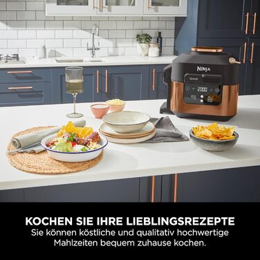 Мультиварка Ninja Speedi, 5,7 л, мультиварка 10-в-1, фритюрниця, аерофритюрниця, повільне приготування, гриль, випічка, чорно-мідний ON400EUCP мідний чорний 10-в-1