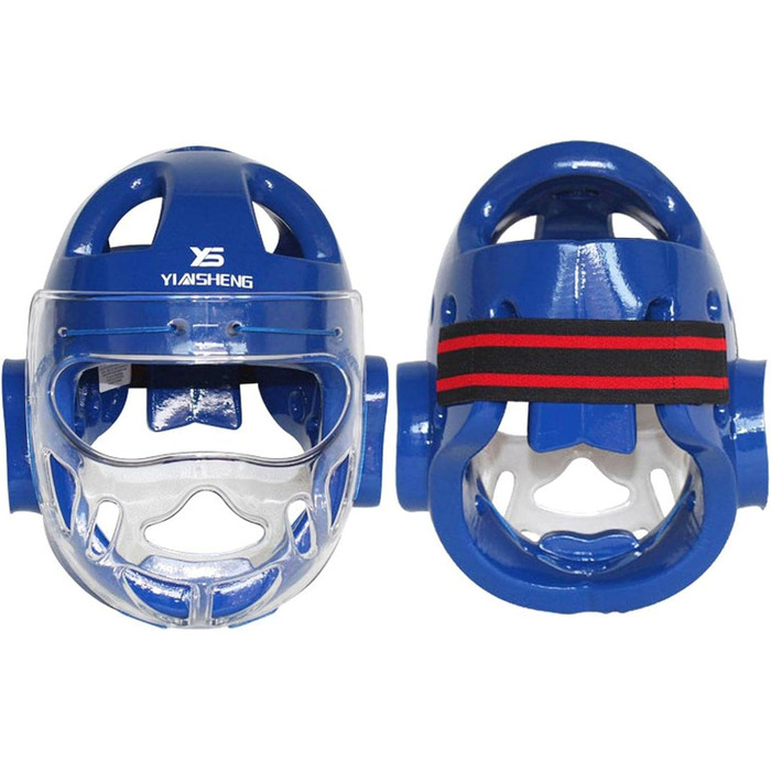 Шолом Rockible для карате для дорослих та дітей, ударостійкий, захисний щиток для обличчя з бойових мистецтв MMA для тренувань з тхеквондо, синій XL