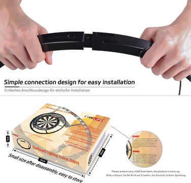 Підсвічування для мішні для дартсу CyeeLife для сталевої мішні, чорне світлодіодне підсвічування мішні для дартсу 360