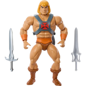 Іграшка Masters of the Universe Origins, фігурка людини-героя з колекції мультфільмів, точно в масштабі, герой заввишки приблизно 14 см в обладунках, з 2 мечами і міні-коміксом, HYD17