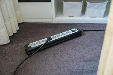 Розеткова планка Brennenstuhl Premium-Line 8-місна (розетка з вимикачем і кабелем 5м, настінна розеткова планка, зроблено в Німечч