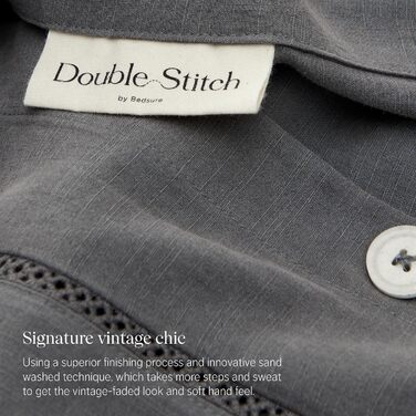 Комплект підковдри Double Stitch by Bedsure Linen Tencel Lyocell, м'який підодіяльник, двоспальний, стійкий, вологонепроникний, ох
