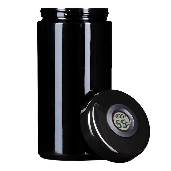 Банки для зберігання, контейнери для зберігання об&39ємом 500 мл з гігрометром у кришці, захист від ультрафіолету, скло для зберігання, консервація, стійкі до запахів, герметичні, біофотонне скло - фіолетово-чорне