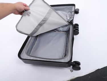 Маленька валіза з кодовим замком, оснащена портом зарядки USB, 18-дюймова дорожня валіза з відділенням для ноутбука (чорна)