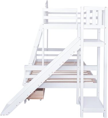 Двох'ярусне ліжко Idemon з характерними вікнами та чотириступеневими відкидними сходами, дитяче та материнське ліжко з гіркою, з д