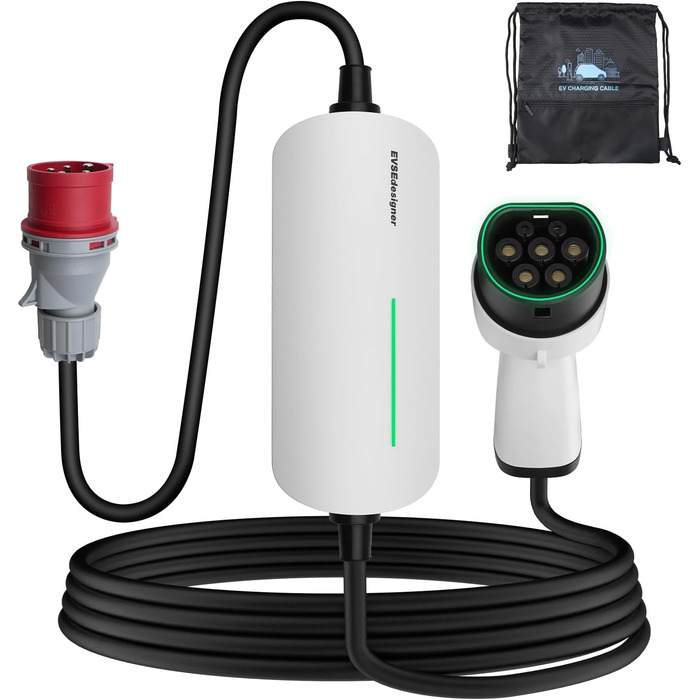 КВт зарядний кабель CEE 16A до зарядного пристрою типу 2 з сумкою для перенесення для всіх електромобілів та гібридних автомобілів