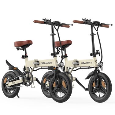 Комплект акумуляторів ESKUTE F200 для чоловічого електровелосипеда, 14-дюймовий складний електровелосипед, акумулятор 36 В 7,8 Аг, великий запас ходу до 50 км, міні-складний велосипед, легкий електровелосипед для міських поїздок, синьо-зелений x 2