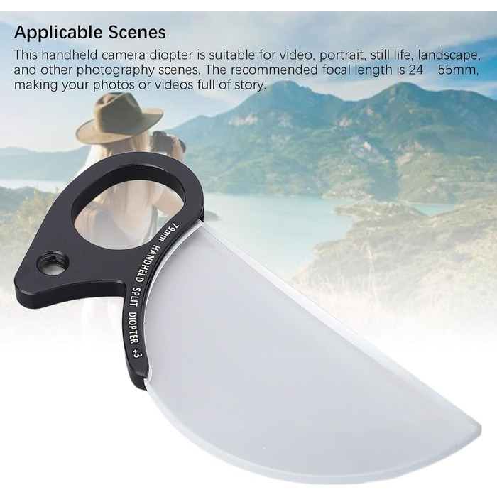 Ручний роздільний діоптрійний фільтр, 79-міліметровий фільтр зі спеціальним ефектом розмиття, покриття MRC, водонепроникне оптичне скло для фотозйомки з розділеним діоптрійним фільтром для дзеркальної камери