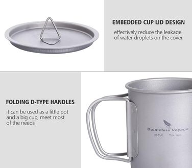 Безмежна подорож Відкритий 750 мл 800 мл 1100 мл 1300 мл Титанова пляшка з кришкою складана ручка для кемпінгу, походів, пікніка, ультралегка портативна пляшка для води, чашка, набір для спорту